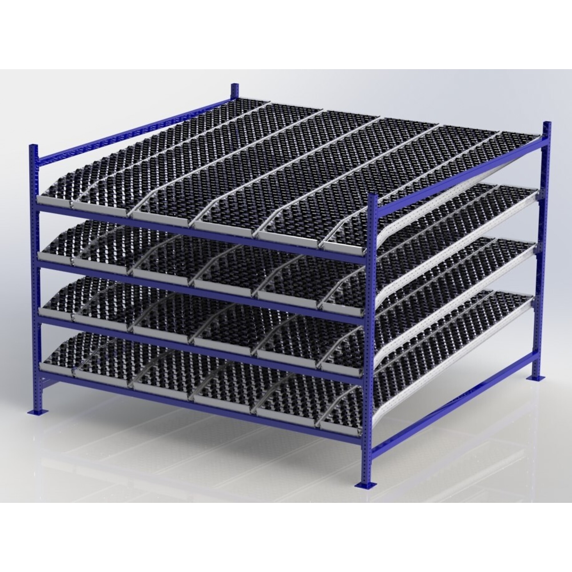 Unex, Gravity Flow Rack Starter, Overall Height 72 in, Width 96 in, Depth 96 in, Model# CF99SKW96964-S